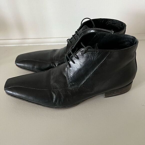 Fiorangelo Italian Designer Handmade Mens Black Leather Oxford Dress Shoes - siz - Picture 4 of 11